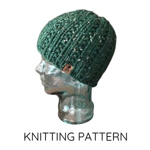 BREIPATROON: de Rothrock-beanie, patroon gebreide muts heren, gebreide muts heren, patroon getailleerde muts, patroon warme muts (pdf)