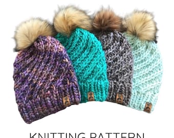 Strickanleitung The Hatteras, Damen Strickmütze Muster, Damen Strickmütze Muster, Spiralmütze, Warme Wintermütze Muster (PDF)