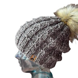 The Ridgeline Beanie | Women’s Wool Hat with Faux Fur Pompom | Women&#39;s Fleece Lined Hat | Women’s Knit Beanie Hat with Cozy Fleece Lining