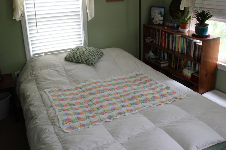 Ripple Afghan Child/'s Blanket Cotton Candy Throw Blanket Throw Blanket Small Afghan Lap Blanket Chevron Afghan Child/'s Afghan