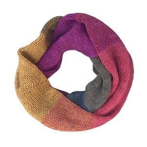 The Cadence Scarf: Knit Infinity Scarf, Women&#39;s Colorful Rainbow Scarf, Women’s Gift