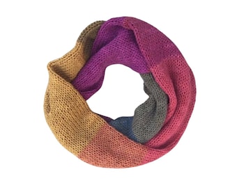 The Cadence Scarf: Knit Infinity Scarf, Women's Colorful Rainbow Scarf, Women’s Gift