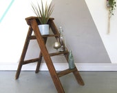 Rustic Step Ladder Pine Storage Library Books Bathroom Towels Plant Stand