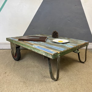 Vintage Industrial Cart Trolley Coffee Table