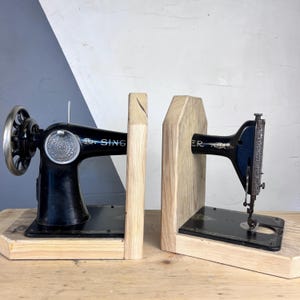 Up-Cycled Singer Sewing Machine Book Ends Storage
