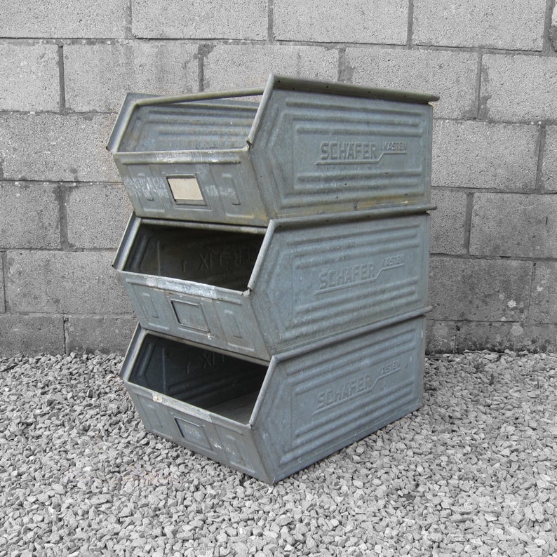 Industrial Storage Crate Boxes Stacking Kitchen Display Etsy UK