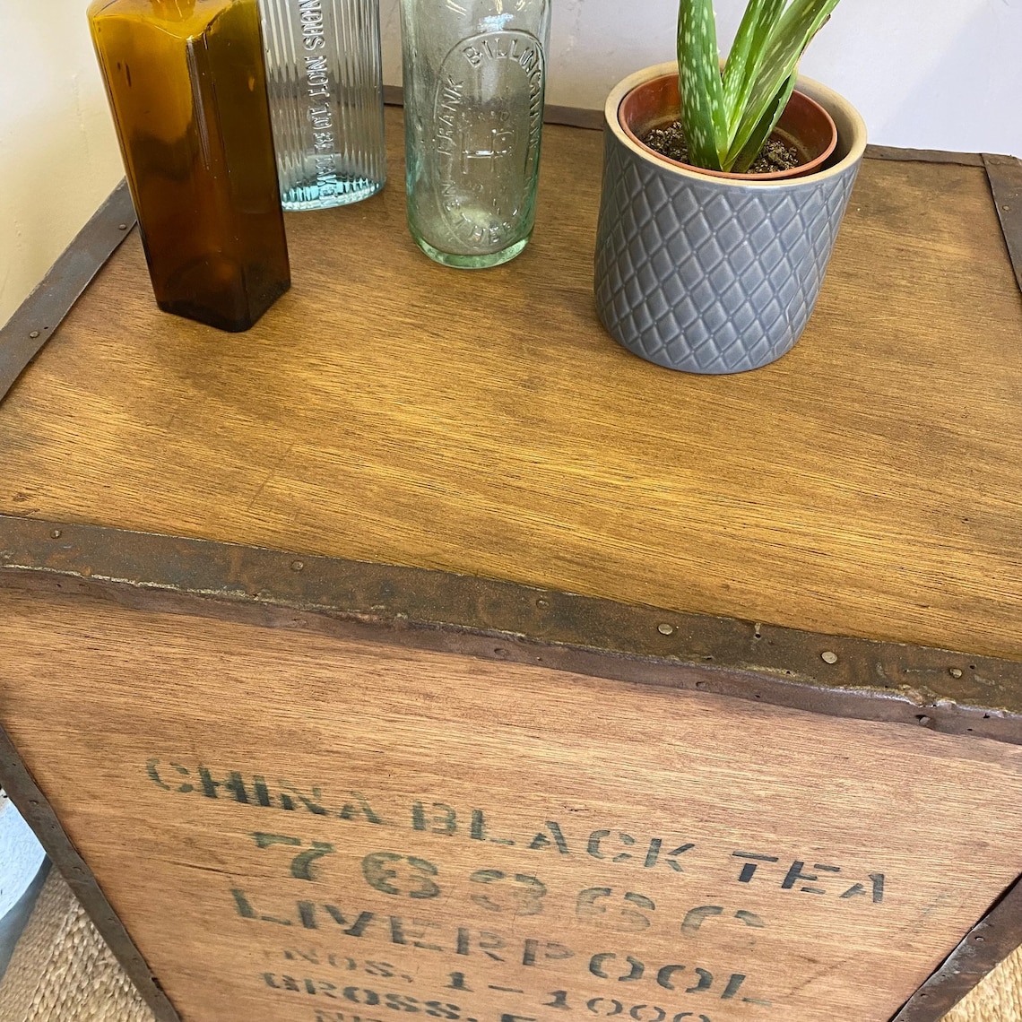Vintage Tea Chest Trunk Box Crate London Transport Storage Etsy