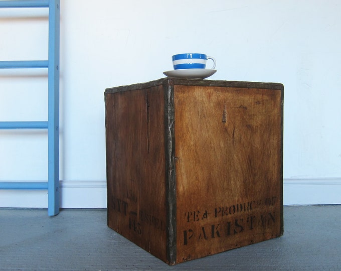 Vintage Tea Chest Trunk Box Crate London Transport Storage Etsy