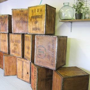 Vintage Tea Chest Trunk Box Crate Storage Side Table Bed Side