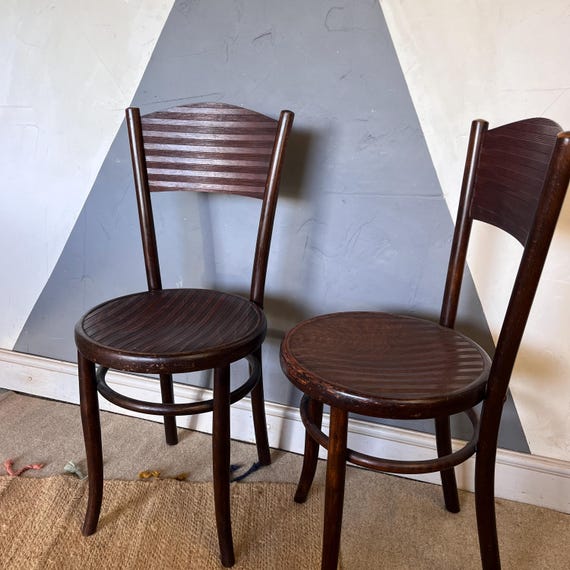 Vintage Bentwood Chair Thonet Fischel 1920s Patten Seat PAIR - Etsy