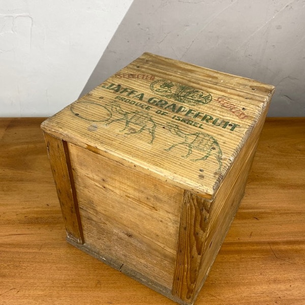 Vintage pine grapefruit crate storage box fruit