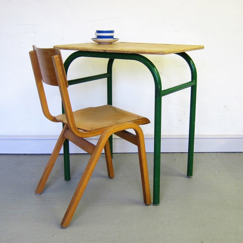 Industrial School Desk Mid Century Vintage Modernist 1950s Etsy