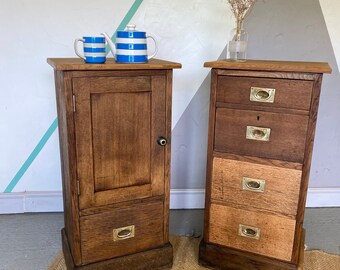 Antique Oak Storage Cupboard Cabinet Rustic Kitchen