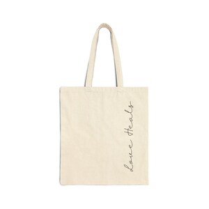 Love Heals, Chic Cotton Canvas Tote Bag | Eco-Friendly Grocery Bag, Shopping Tote, Beach Bag, Library Bag, Market Tote