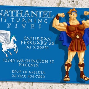 Hercules Custom Birthday Party Invitation Digital File