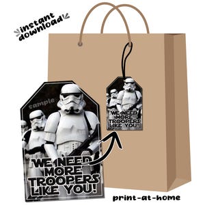 Etiquetas para sacolas de lembrancinhas de festa Star Wars Storm Trooper para download instantâneo de arquivo digital para impressão - sem espera de última hora, faça você mesmo no mesmo dia