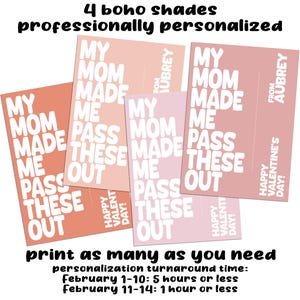 Impression personnalisée Boho moderne préado pour la Saint-Valentin à la maison fichier PDF numérique imprimable - rose/pêche dernière minute livraison le jour même DIY