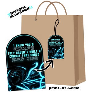 Tron Light Cycle Party Favor Bag Tags Sofortiger Download digitale Datei zum ausdrucken - keine Wartezeit Last Minute Same Day DIY
