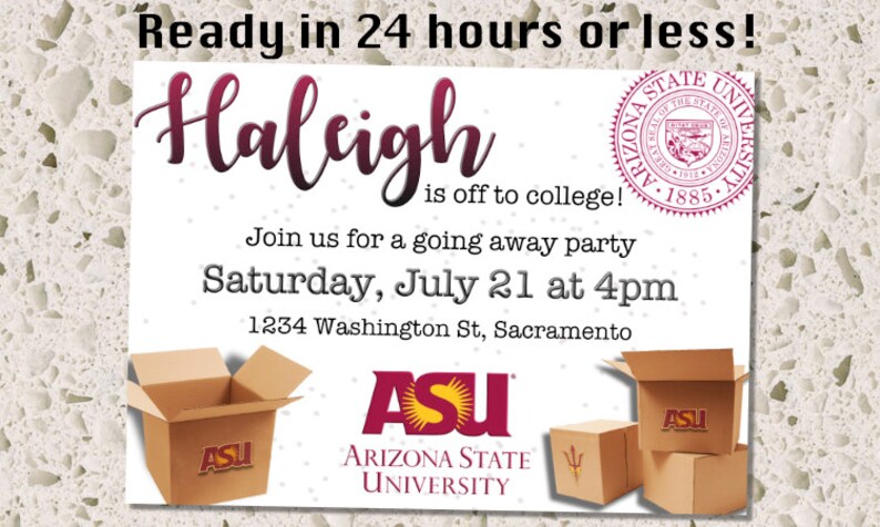 College Going Away Party Digital Invitation - Custom Invite - College Invitation 