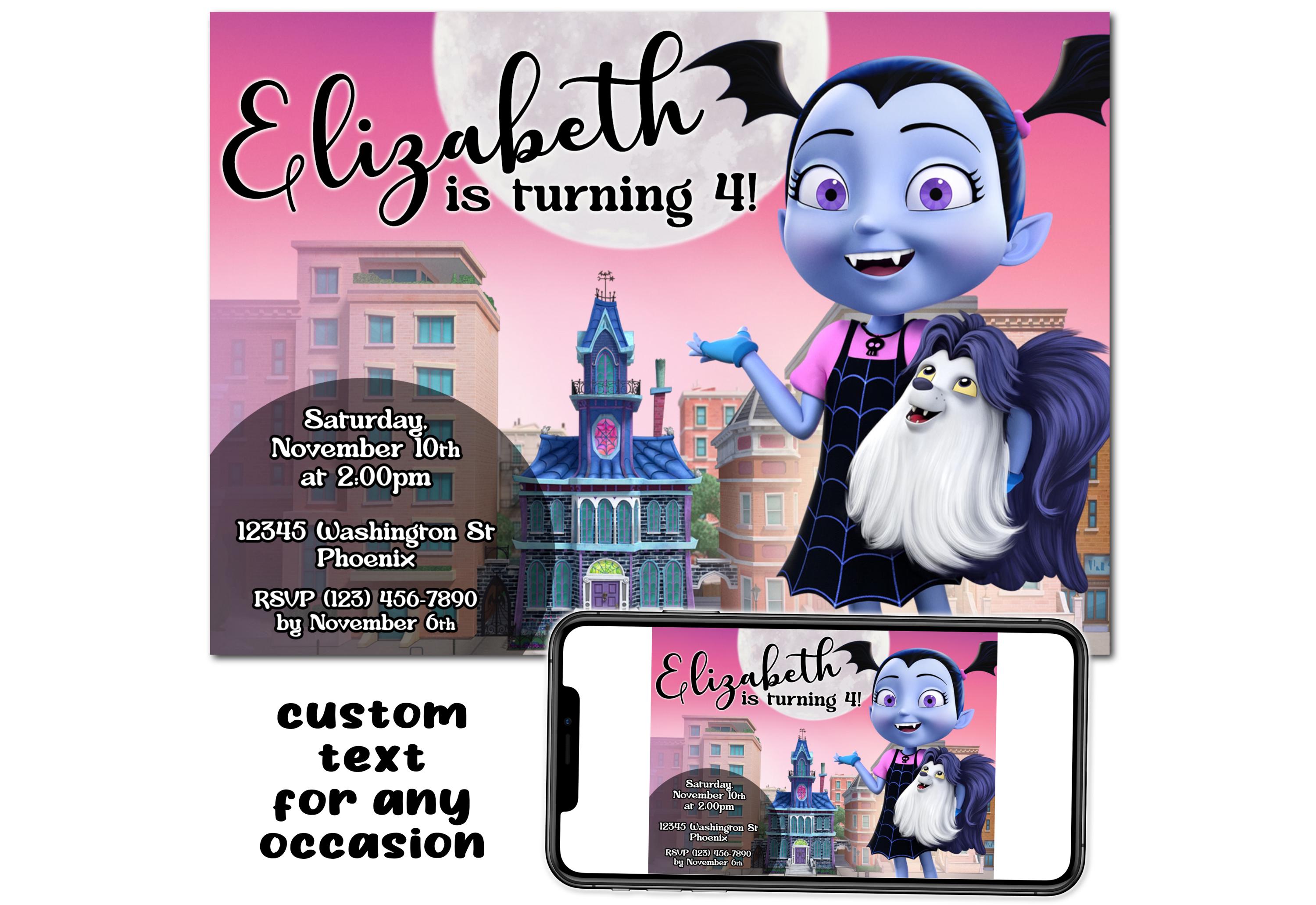 Invito per la festa di compleanno di Vampirina: stampabile personalizzato  (download digitale)
