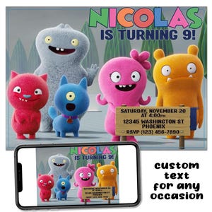 Ugly Dolls Custom Birthday Party Printable Invitation Digital Download Picture File Text Print Email Post Share