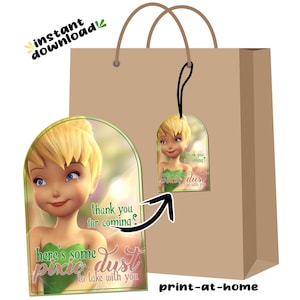 Etiquetas para lembrancinhas de festa de aniversário da Sininho Download instantâneo de arquivo digital para impressão - Sem espera de última hora no mesmo dia, faça você mesmo