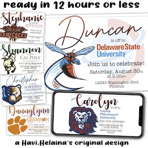 Custom College Mascot Going Away Party Invitation (Digital Printable)