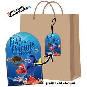 Nemo Party Gastgeschenk Goodie Bag Tags Sofortiger Download Druckbare digitale Datei - Keine Wartezeit Last Minute Selbermachen
