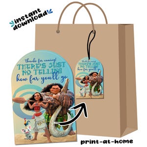 Moana Maui Pua Hei Hei Party Favor Bag Tags Sofortiger Download digitale Datei druckbare - keine Wartezeit Last Minute selben Tag DIY