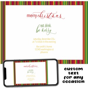 Custom Christmas Party Invitation: Printable Digital File