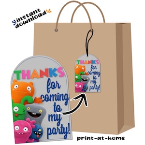 Ugly Dolls Birthday Party Favor Bag Tags Sofortiger Download digitale Datei Printable - keine Wartezeit Last Minute Same Day DIY