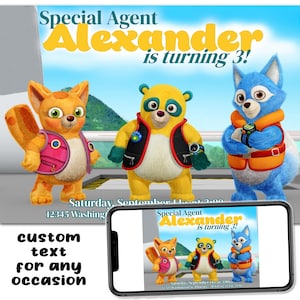 Special Agent Oso Custom Birthday Party Printable Invitation Digital Download Picture File Text Print Email Share Post