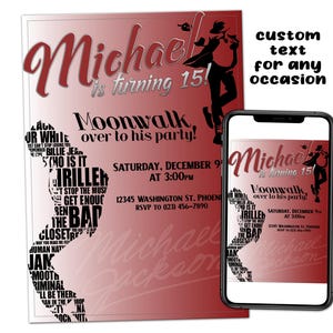 Michael Jackson Birthday Party Invitation: Custom Printable (Digital Download)