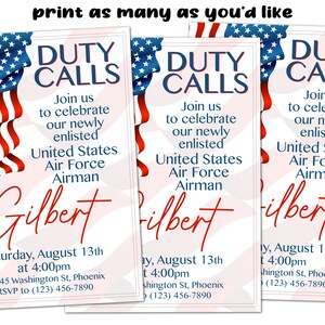 Custom Military Enlistment Going Away Party Digital Invitation Invite ...