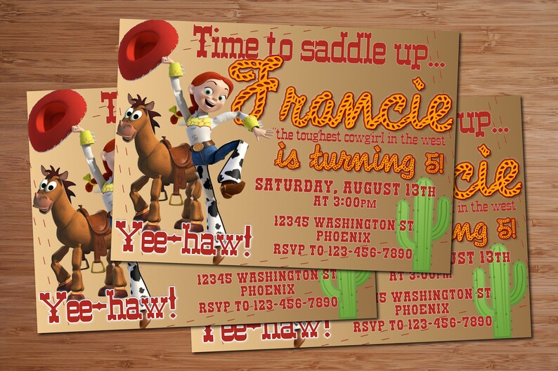 Jessie Toy Story Custom Birthday Party Invitation Digital File Etsy