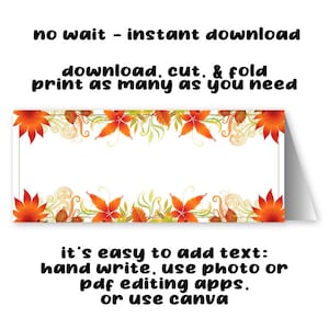 Thanksgiving Friendsgiving naamkaartjes Voedseletiket tafeltenten Digitaal bestand direct downloaden - geen last minute wachten DIY-plaatskaarten plakkaten