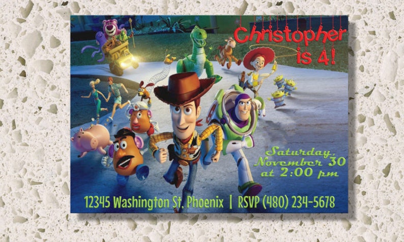 Toy Story Custom Birthday Party Invitation Digital File