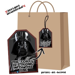 Etiquetas para sacolas de lembrancinhas de festa de Star Wars Darth Vader para download instantâneo de arquivo digital para impressão - sem espera de última hora, faça você mesmo no mesmo dia