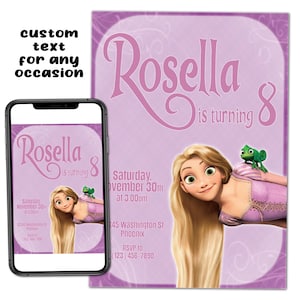 Rapunzel Birthday Party Invitation: Custom Printable (Digital Download)