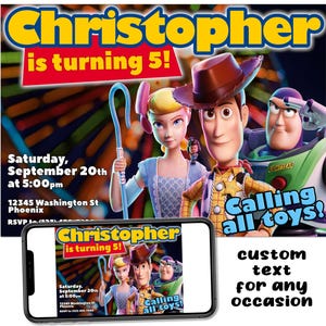 Toy Story Birthday Invitation: Custom Printable Party Invite (Digital Download)