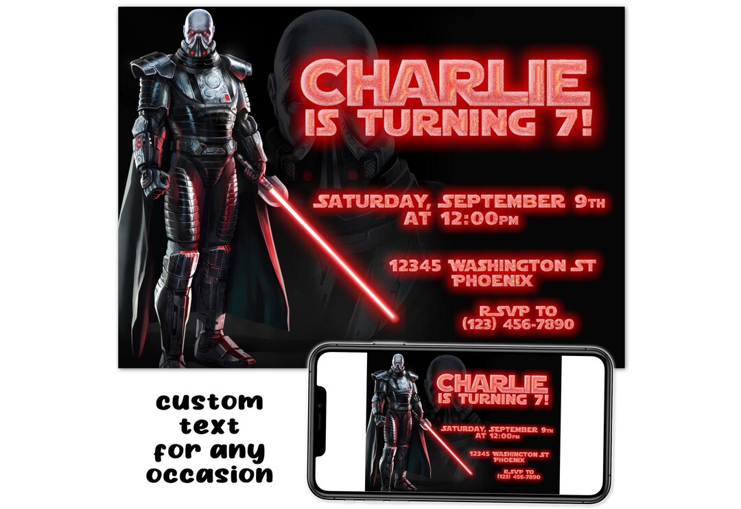 Star Wars Sith Birthday Invitation: Custom Printable (digital Download ...