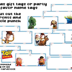 Toy Story Birthday Party Food Label Name Tag Table Tents Printable ...