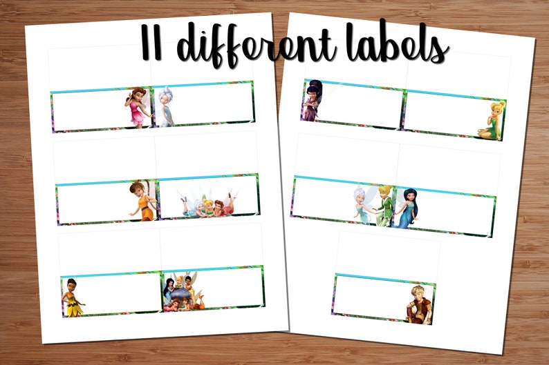 Tinker Bell and Friends Birthday Party Food Label Table Tents - Etsy