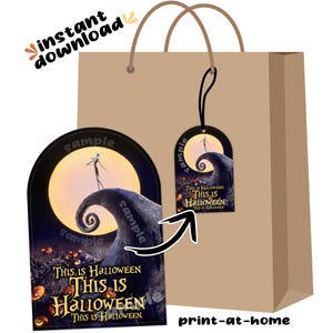 Etiquetas para sacolas de lembrancinhas de Halloween - O Estranho Mundo de Jack - Download instantâneo de arquivo digital para impressão sem espera - Faça você mesmo no mesmo dia