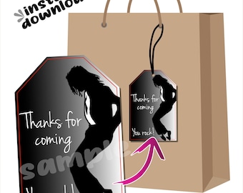 Michael Themed Party Favor Goodie Bag Tags Instant Download Printable Digital File - No Wait Last Minute Same Day DIY