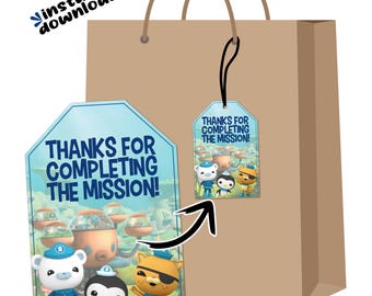 Octonauts Birthday Party Goodie Favor Bag Tags Instant Download Digital File Printable - No Wait Last Minute DIY Same Day