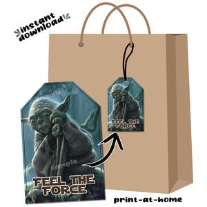 Etiquetas para sacolas de lembrancinhas de festa de Star Wars do Yoda Padawan para download instantâneo de arquivo digital para impressão - sem espera de última hora, faça você mesmo no mesmo dia