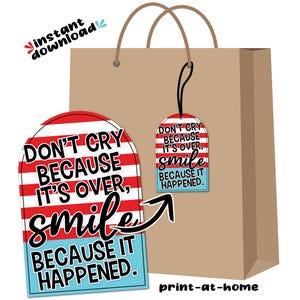 Seuss Party Dusche Goodie Favor Bag Tags Mission komplett Sofortiger Download digitale Datei druckbare - keine Wartezeit am selben Tag DIY in letzter Minute