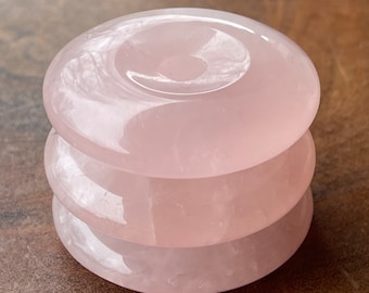 Rose Quartz XL Donut | Rose Quartz carving | Crystal Donuts | Crystal Sphere Stand
