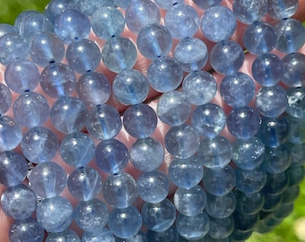 Deep Blue Fluorite Bracelet, Fluorite beads 6 mm